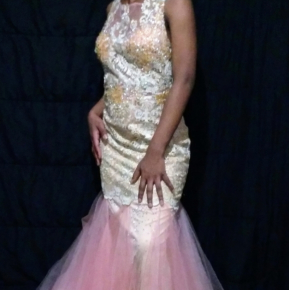 Backless Diamond/Crystal Embroidered Mermaid Wedding/Prom Dress - Picture 3 of 10